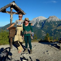 On top of 1304 meters high Grünstein with Hoher Göll in the background